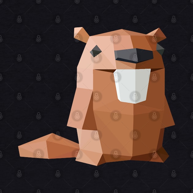 Cute Beaver Polygon With Big Teeth by TeesHood